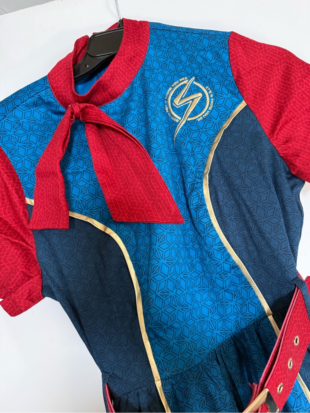 Marvel Blue and Red Superhero Dress with Gold Accents - Picture 2 of 6
